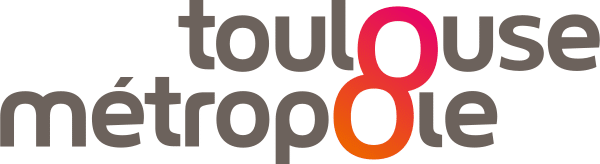 Logo Toulouse Métropole avec le mot 'toulouse' au-dessus de 'métropole', le '8' est stylisé en dégradé rose-orange.
